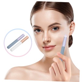 OHPHCALL 2pcs Lip Brush Covers Portable Lip Gloss Applicators for Women for Lipstick Makeup The Go Jade Wisteria Colors