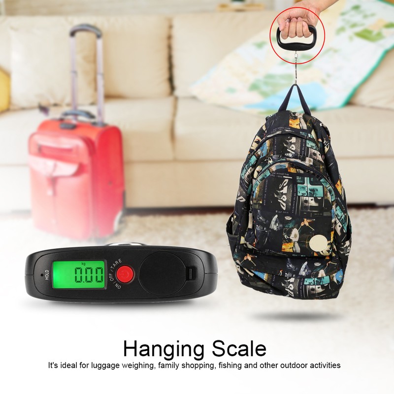 WEIHENG 50kg/10g Digital Hanging Hook Scale LCD Electronic Pocket Luggage