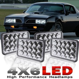 CHUSYYRAY 2set 4"X6" LED Headlights High-Low Beam For Chevy C10 Pickup 81-1987 Ford Truck