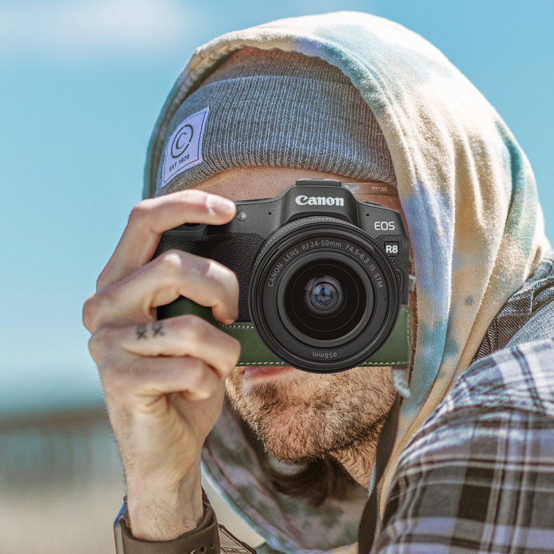 Rieibi R8 Half Case, Handmade PU Leather Half Camera Case