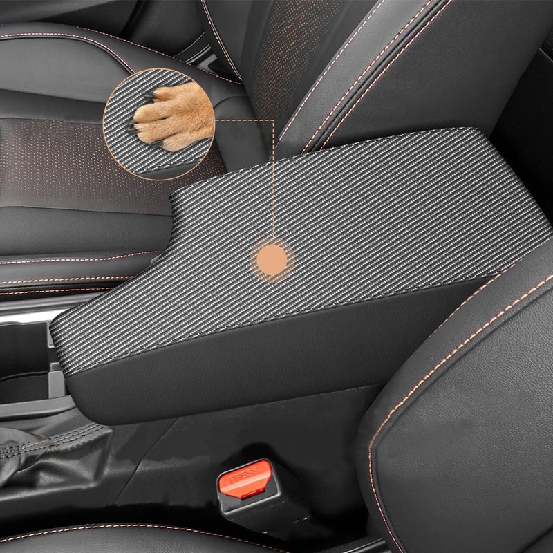 AOMSAZTO Armrest Covers for 2018-2023 Subaru Crosstrek Carbon Fiber