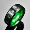 VAKKI 8mm Men's Black Celtic Dragon Tungsten Rings Green Carbon