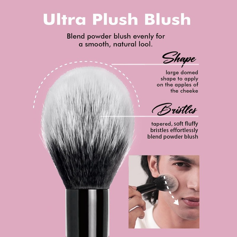 M5 Blush Foundation Brush Set, 2 Pieces, Black