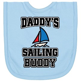 inktastic Daddy Sailing Buddy Sailboat Newborn Bib Light Blue 3a467