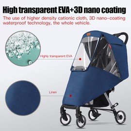 Universal Rain Cover for Pushchairs - Pushchair Wind Protection for Rain and Wind, Waterproof and Windproof EVA Wind Protection for Baby Pet
