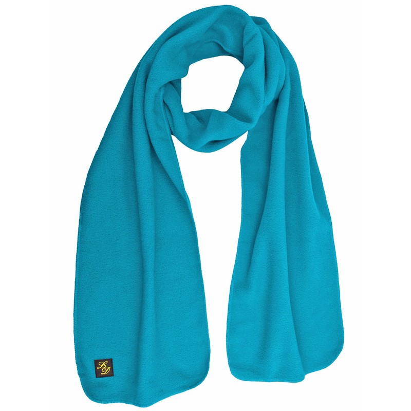 Faux Fur Trim Turquoise Fleece 3 Piece Hat Scarf &