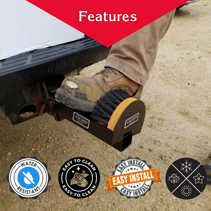 SCRUSHER Hitch Mounted Original Boot & Shoe Cleaner for 2"