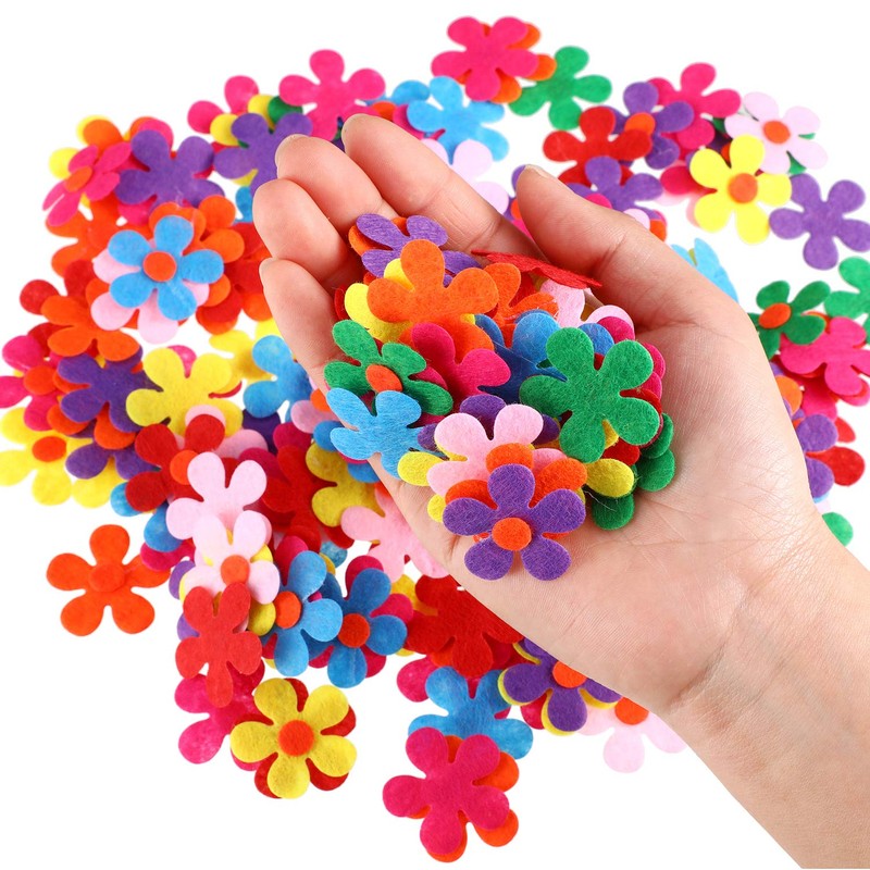 Felt Flowers Fabric Flowers Embellishments for DIY Crafts (200 Pieces)
