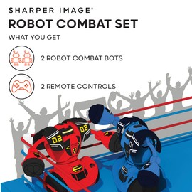 Sharper Image® Robot Combat Set, 2-Player Remote Control RC Battle Robots for Kids & Family, LED Lights & Sound Effects, Wireless Infrared Technology, Fun Electronic Fighting Game