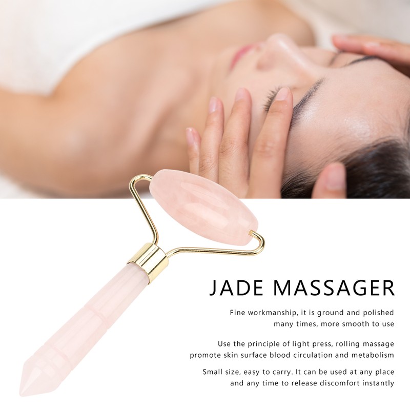 Natural Pink Crystal Massager Body Face Massage Roller Wrinkle Removal