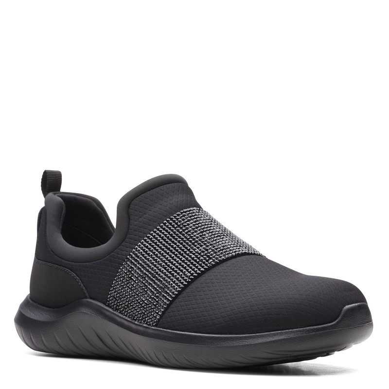 Clarks Nova Way - Tenis para Mujer, Negro/Negro, 5.5 US