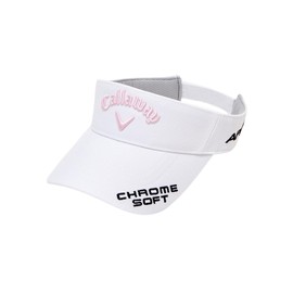 Callaway Women's Continuous Classic Sun Visor, Tour TW VISOR WM JM Hat, Golf, 23SS_1033_White/Pink