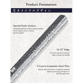HOSHANHO 12 Inch Brisket Slicing Knife, Japanese Carving Knife for Meat Cutting and BBQ, Hand Forged Razor Sharp Slicing Knives with Ergonomic Octagonal Handle