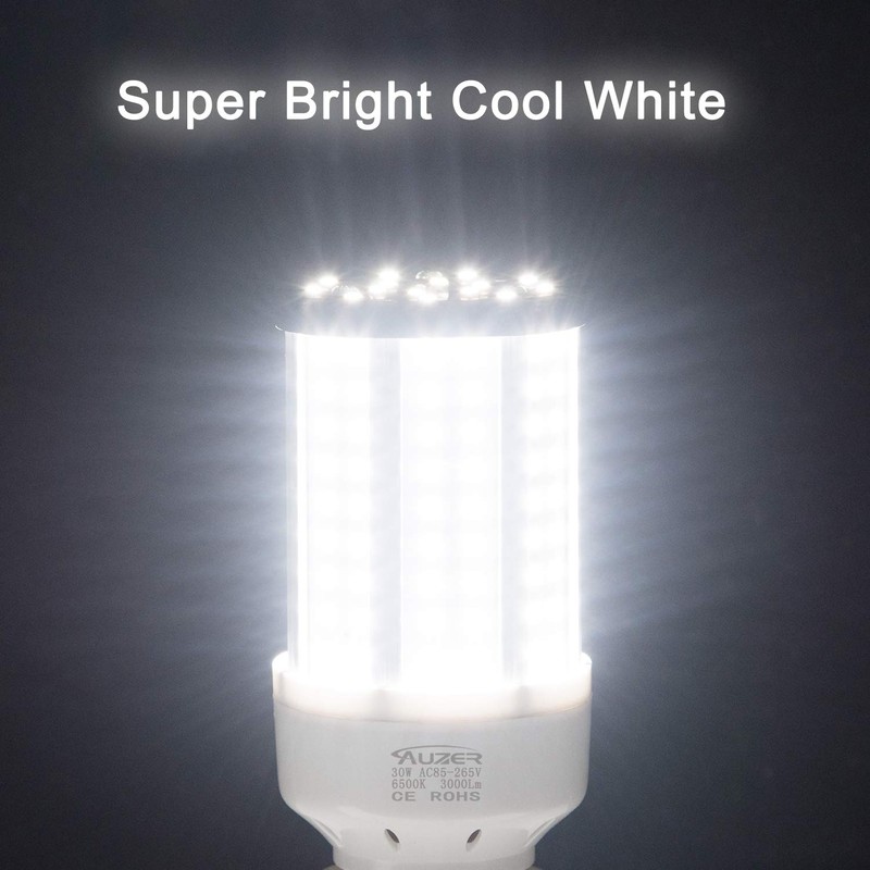 Auzer 30W (200W Equivalent), Daylight, E26 Standard Base, LED Corn