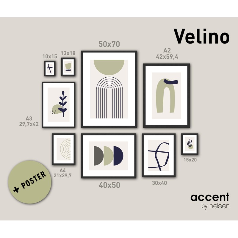 accent by nielsen Black Wooden Photo Frame 21 x 29.7