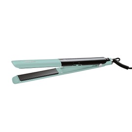 Cosmopolitan Flat Iron Hair Straightener, Portable Travel Straightener Dual Voltage with Ceramic Plates for Long and Short Hair, Fast Heat Up, 5 Level LED Temperature Control up to 446F, Blue & Silver