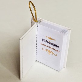 El Principito - Aretes de Libro con Texto e Ilustraciones