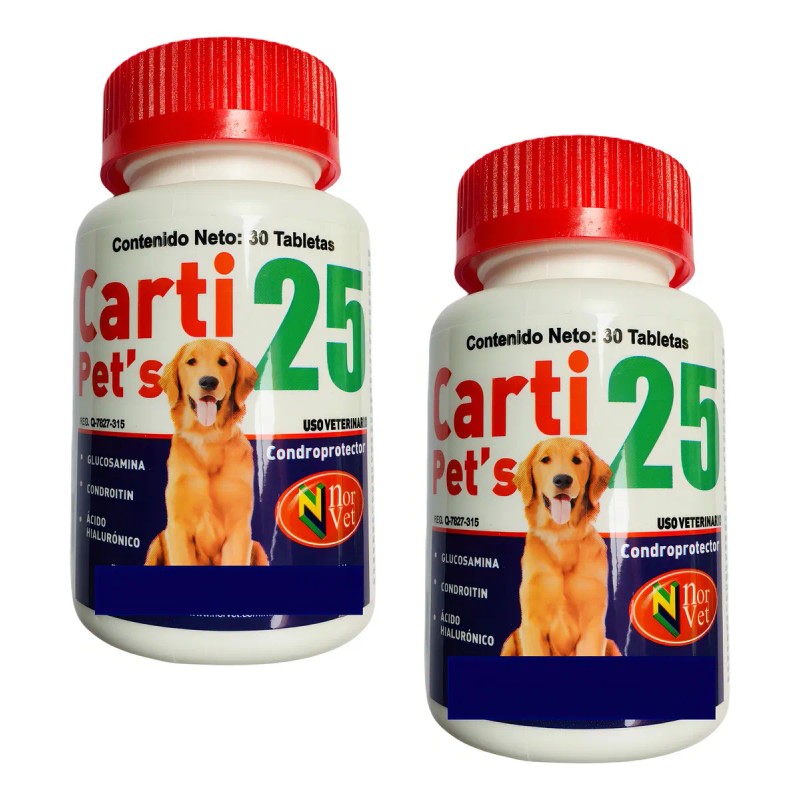 Carti Pets Tabletas Novert 2 Frascos Perros Articulaciones 60 Pzas