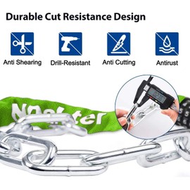 NDakter Bike Lock, 5 Digit Combination Heavy Duty Anti Theft Bicycle Chain Lock, 2.62/3.2/4.27/5/6Ft Long, High Security Resettable, Suitable for Bike, Scooter, Door, Gate, Fence-4/6mm Thick