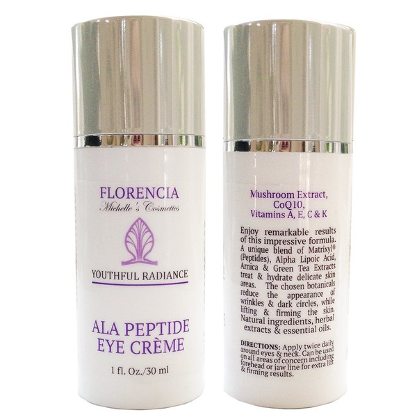 Florencia ALA Peptide Under Eye & Neck Lifting Cream - Anti-Aging Wrinkle Cream - Hydrating Peptide Eye Cream for Men & Women - Moisturizer with Hyaluronic Acid & Peptides for Dark Circles, Puffiness
