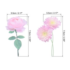 PATIKIL Transparent Flower Vinyl Stickers, 40 Sheet Waterproof PET Flowers Decals Floral Stickers for Scrapbook Journaling Crafts DIY Water Bottles, Pink