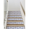 Damask Leaves Peel and Stick Stair Riser Strips (Royal Blue,