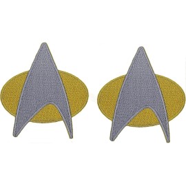 QPS Star Trek Next Generation Starfleet Space PATCH  | 2PC iron on or Sew  3"X2.75"