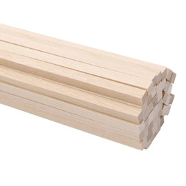 DOITEM 42 Pieces Square Natural Wood Hardwood Sticks for Crafts and DIY (300mm)