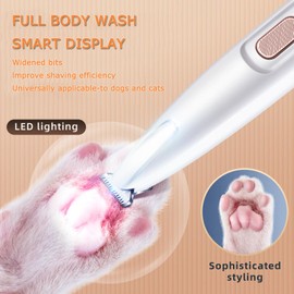 2025 Upgraded Pet Paw Trimmer for Dogs Cats Clippers Grooming Kit,Dog Paw Trimmer with LED Light,35dB Safety Low Noise Dog Paw Hair Trimmer Shavers for Paws Eyes Ears Face and Rump,Rechargeable