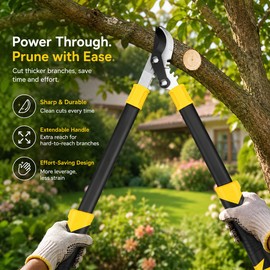 Extendable Pruning Shears for Garden Branches – Aluminum Handle SK5 Blade Cutter for Shrubs & Yard Care