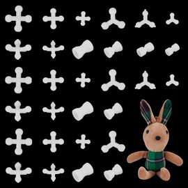 PH PandaHall 48pcs White Safety Joints 12 Styles Body Joints Plastic Animal Joints Teddy Bear Soft Making Limbs and Head Joints for DIY Crafts Stuffed Teddy Bear Making Accessories