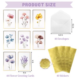 Tlenpo 40 Pack Blank Cards with Envelopes & Stickers