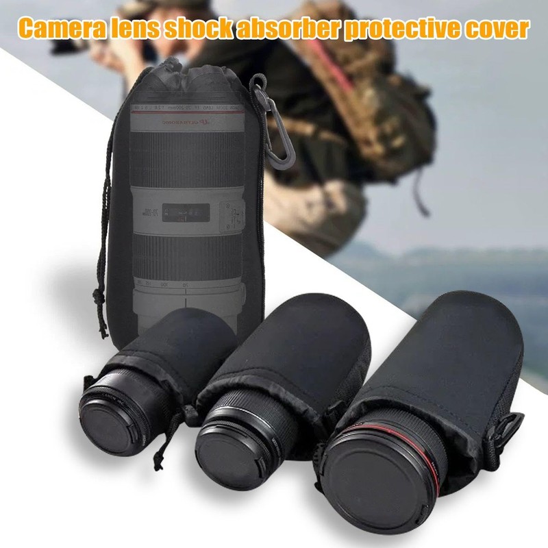 SGSCFG 4-Piece Camera Lens Storage Bag, Portable Protective Bag, Shock