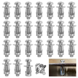 Petal Nuts M4 x 20.20 Pieces Jack Nuts, Nut Expansion with Screws Assembly, Petal Expansion Nuts, Petal Nuts, Cavity Dowels M4 Metal, for Hollow Wall Iron Skin Line Use in Thin Soft Wall