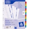 Avery 05196501 Mylar A4+ Extra Wide Pre-Printed Dividers, Multicoloured Tabs