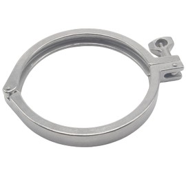 HFS(R) 6" Sanitary Tri Clamp, Stainless Steel 304, Single Pin Heavy Duty Tri Clover with Wing Nut for Ferrule TC, About 660g Each (Tube OD: 6")