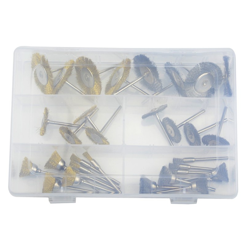 TOVOT 32 PCS(8 Type) Brass Wire Wheel Brushes