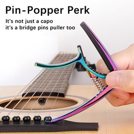 Guitar Capo for Acoustic and Electric Guitar Ukulele, Guitar Accessories Trigger Capo with Bridge Pins Puller
