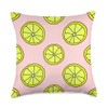 Pink Lemonade Lemon Slices Pattern Cute Summer Fruit Throw Pillow