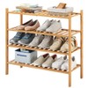 Furshus 4-Tier Bamboo Shoe Rack for Entryway, Stackable | Heavy