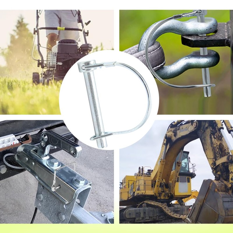 Ruidee 5 Pcs D-Shape 8x60mm Round Loop Wire Lock Pin