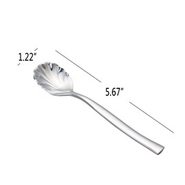 Sosody Stainless Steel Shell Shape Sugar Spoons, Coffee Spoons Dessert Spoons, 8 Pieces