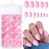 Lifextol Short Press on Nails Almond Fake Nails, 240 Round