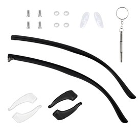Glasses Arm Replacement Universal Glasses Arm with Screws, Easy to Replace, Washers, Screwdriver, Nose Pads, 2 Pairs of Non-Slip Glasses Spinning Slides