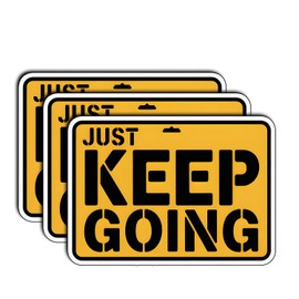 (3Pcs) Just Keep Going Sticker Motivational Quote Vinyl Decal for Water Bottle Laptop Helmet Notebook Mirror Locker Wall Mental Health Self Care Gifts Reminder Stickers for Women Men Teens 3"x2.4"