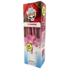 Milk Magic Strawberry Milk Straws (Box of 24) Milk Flavoring Straws