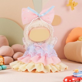 Pink Doll Clothes, 17cm Dolls Outfit Set with Bow , Luxury Chic Style High-End Fashion Suitable Doll Accessories (No Doll)