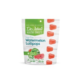 Dr. John’s Sugar Free Candy, Healthy Lollipops with Zero Sugar, Low Calorie Snacks, Keto Friendly Hard Candy Sweets, Watermelon, Tooth, 7 Count, 1.93 Oz