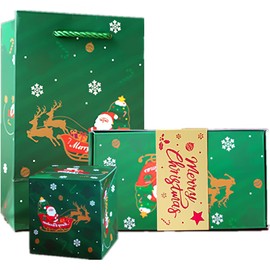 GEHENFRUCHT 10pcs Christmas Pop Up Gift Box, Merry Christmas Money Gifts Box Gift Box DIY Birthday Gift Packaging for Men, Women and Children (Christmas Pop Up Green)