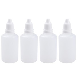 LuenHego Squeeze Bottles 4 Pieces 50ml Small Plastic Squeezy Dispensing Bottles with Lids, Translucent Squeeze Condiment Bottles for Sauce, Water, Colour, Oil